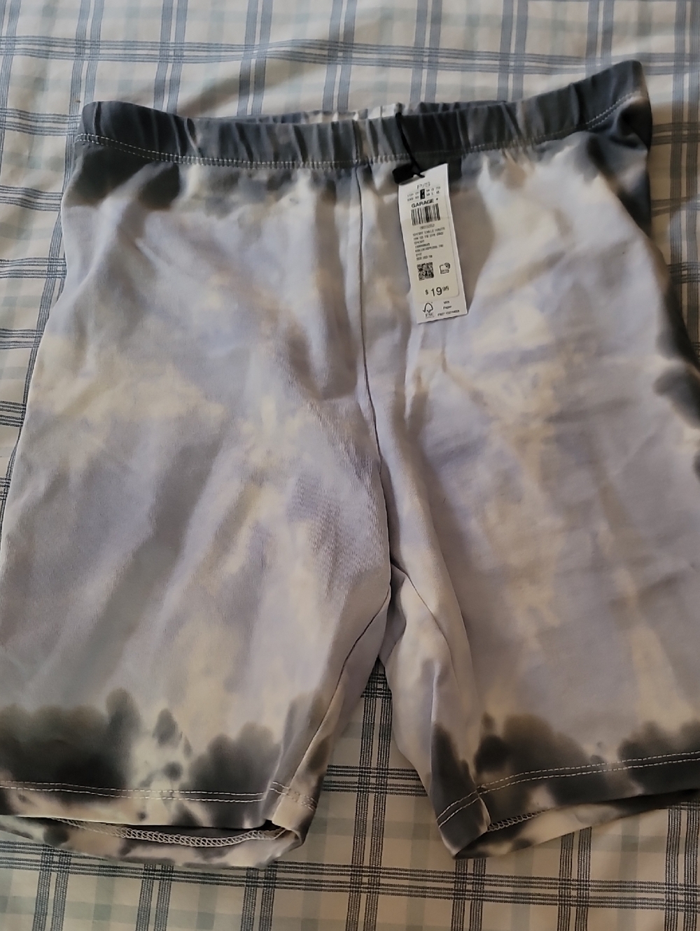 Garage Tie-Dye Bike Shorts in Light Gray and Black